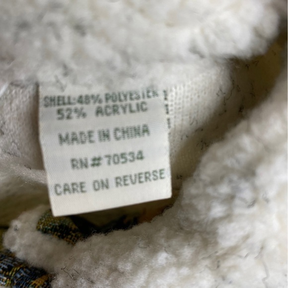 Orvis Women's Ivory Sherpa Button Front Jacket With Brocade Details Sz Sm - Picture 10 of 10